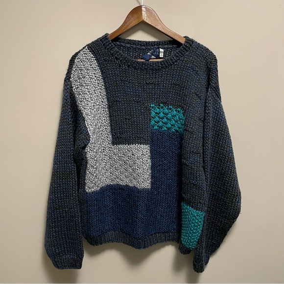 Berrie Dale Other - Vintage 90s Berrie Dale Colour Block Geometric Knit Sweater Men’s Large
